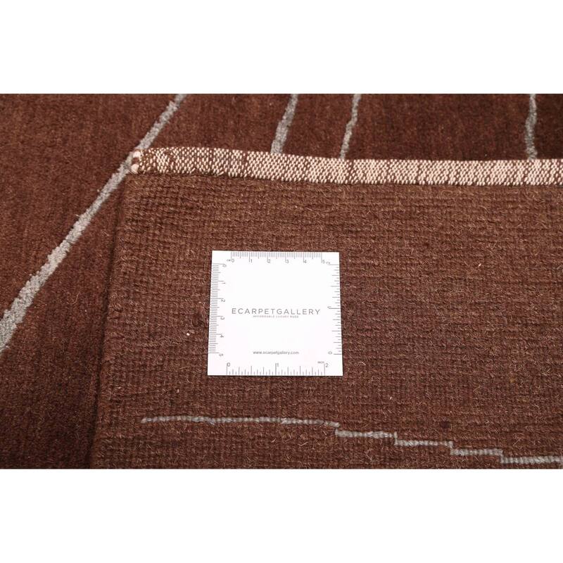 ECARPETGALLERY Hand-knotted Opulence Dark Brown Silk, Wool Rug - 9'0 x 12'0