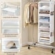 preview thumbnail 10 of 9, 6-Tier Hanging Closet Organizer with Pockets & Bamboo Inserts