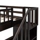 preview thumbnail 12 of 13, Stairway Full-over-Full Bunk Bed with Twin size Trundle and Guard Rail, Espresso