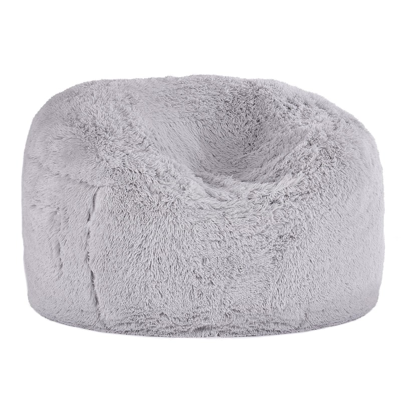 Convertible Bean Bag Chair Bed for Adults and Kids in Grey Color - Full Size And Convertible