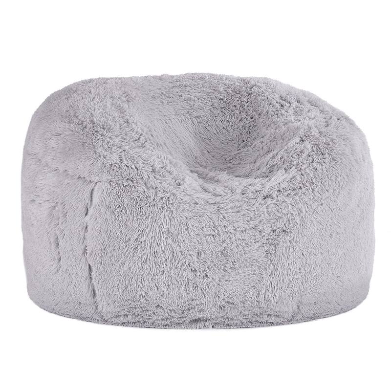 Grey Bean Bag Chair Bed Lounger Convertible to Mattress for Home - Queen Size And Convertible