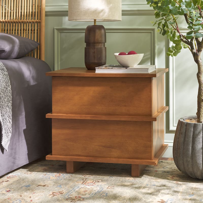 SAFAVIEH Moesha 2-Drawer Nightstand - Walnut