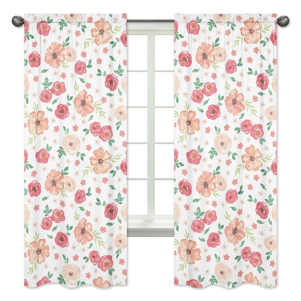 Sweet Jojo Designs Peach and Green Watercolor Floral Collection 84