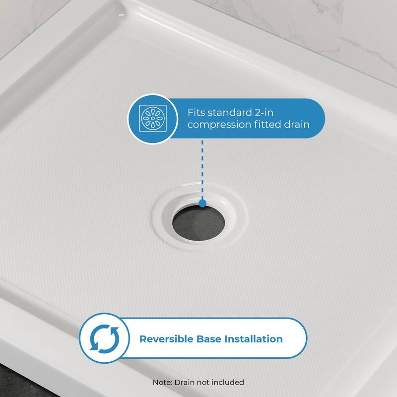 Ove Decors 15SBR-BALI38 Bali 38" x 32" Rectangular Shower Base with