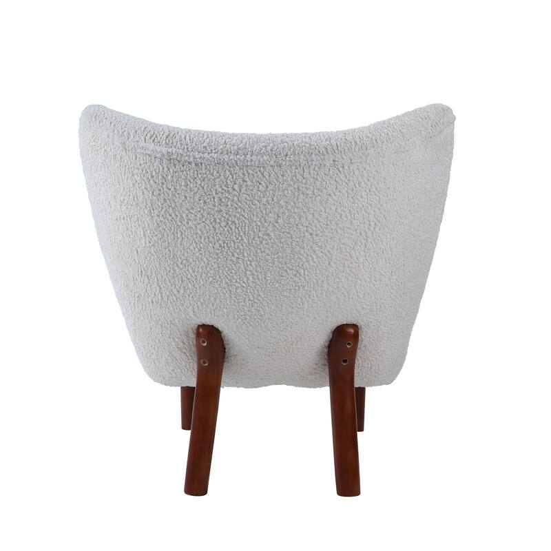 White Modern 31" Upholstered Armless Accent Chair with Button Tufted Back Cushion amd Large seat