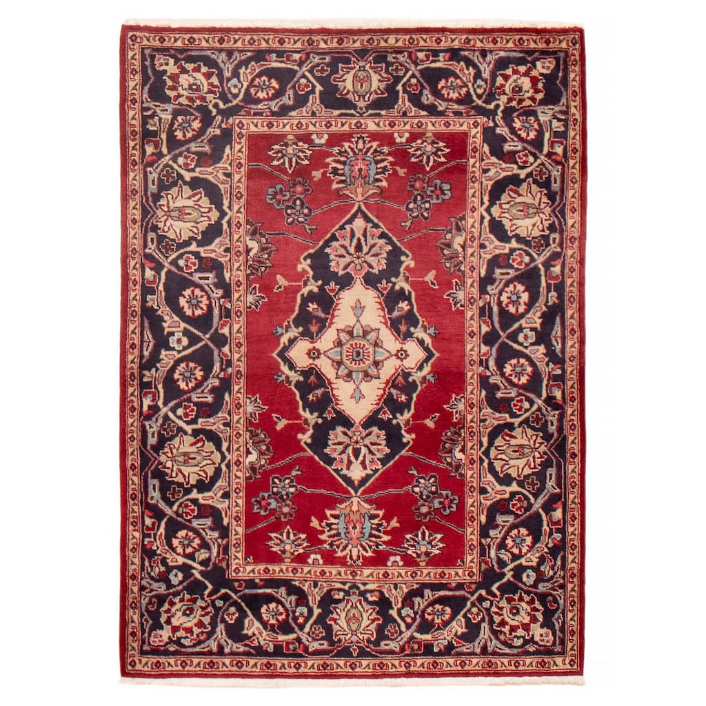 ECARPETGALLERY Hand-knotted Kayseri Red Wool Rug - 3'7 x 5'1