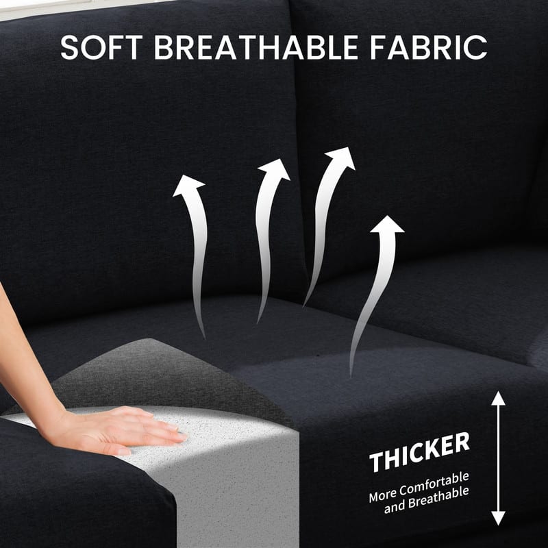 Mixoy Modular Sectional Sofa,Linen Fabric L-Shaped Couch,Corner Couches and Sofas for Living Room