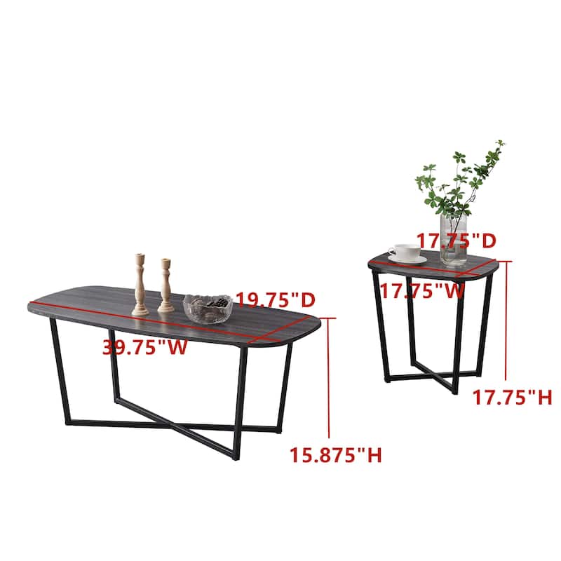 3 Piece Occasional Table Set - Coffee Table and 2 End Side Tables