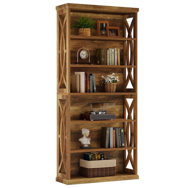 Freestanding Bookshelf, Wood Bookcase, Display Shelves Home Office Living Room Bedroom Storage