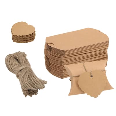 50Pcs Pillow Boxes 3.5 x 2.8 x 1 Inch Gift Boxes - White
