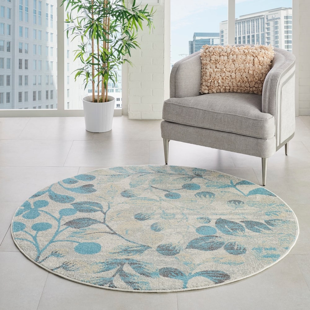 Nourison Tranquil Abstract Floral Leaves Botanical Area Rug