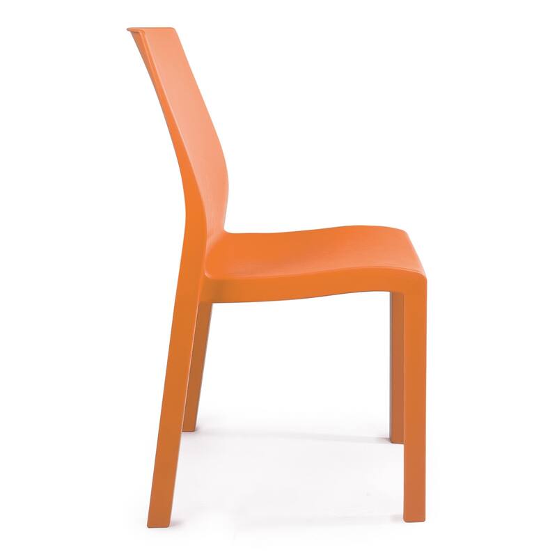 WRGHOME Modern Stacking Patio Dining Side Chair Indoor/Outdoor (Set of 2) - 33.27'' H X 18.50'' W X 21.06'' D