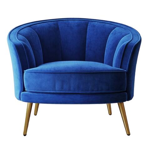 Modern Velvet Accent Barrel Chair Upholstered Armchair Vanity Chair