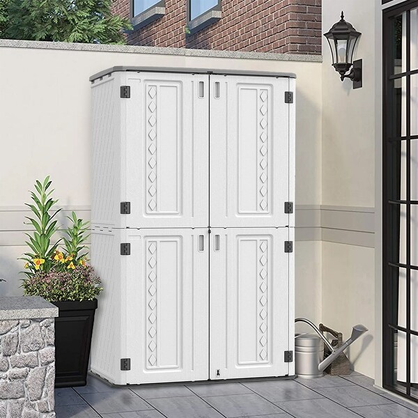 Plastic outdoor storage cabinet top