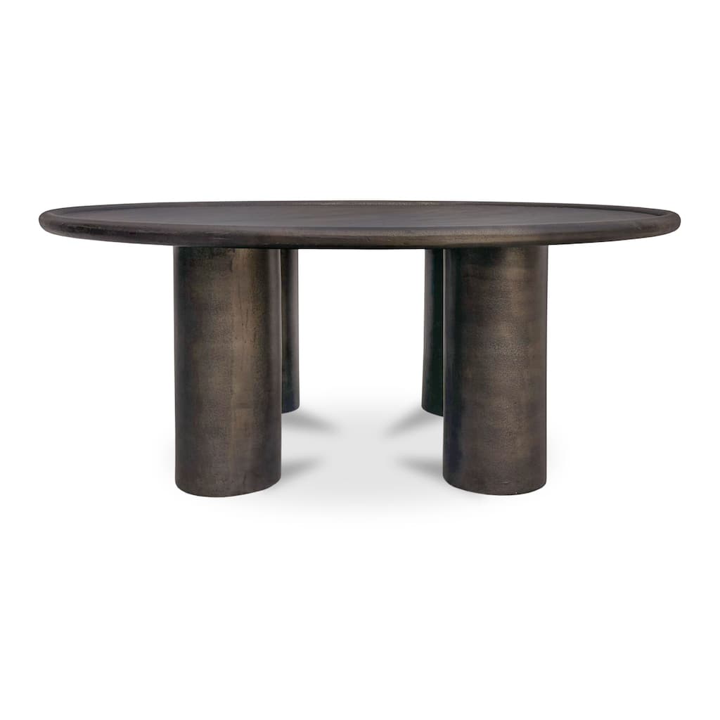 NADAAL STUDIOS Jossan Outdoor Coffee Table, Round Cast Aluminum, Large, Deep Bronze