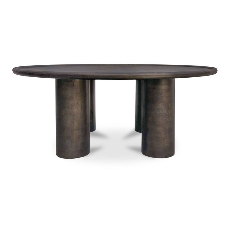 NADAAL STUDIOS Jossan Outdoor Coffee Table, Round Cast Aluminum, Large, Deep Bronze