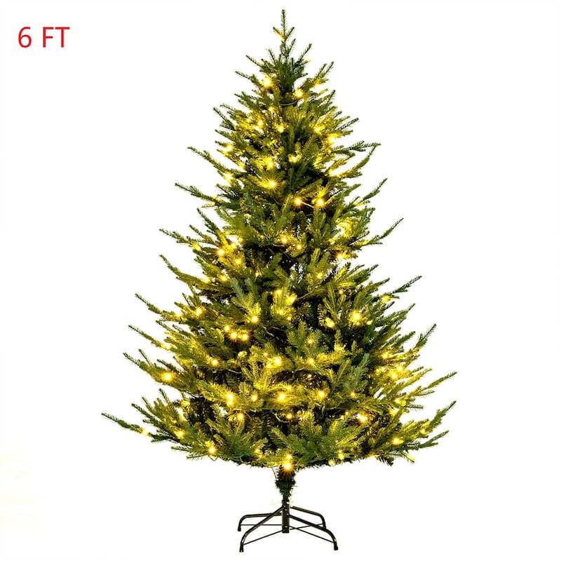 6/7 FT Pre-Lit Artificial Christmas Tree Hinged w/ 280/380 LED Lights