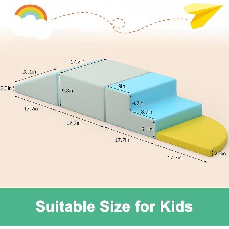 4 Pieces Baby Kids Climbing Toys Indoor Soft Foam Activity Play Set