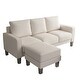 preview thumbnail 15 of 22, Modern Comfortable Living Room Furniture L Shape Sofa with Ottoman in Fabric with High Quality Wood and Durable Metal Legs