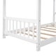 preview thumbnail 9 of 8, Twin Size House Platform Bed with Roof Design, Pine Wood Frame, Open Concept with Headboard & Footboard for Kids Room, White