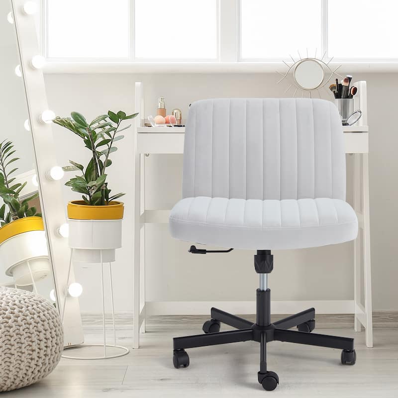 EROMMY Armless Criss Cross Chair with Wheels - Adjustable Height Office Chair for Cross-Legged Sitting - N/A