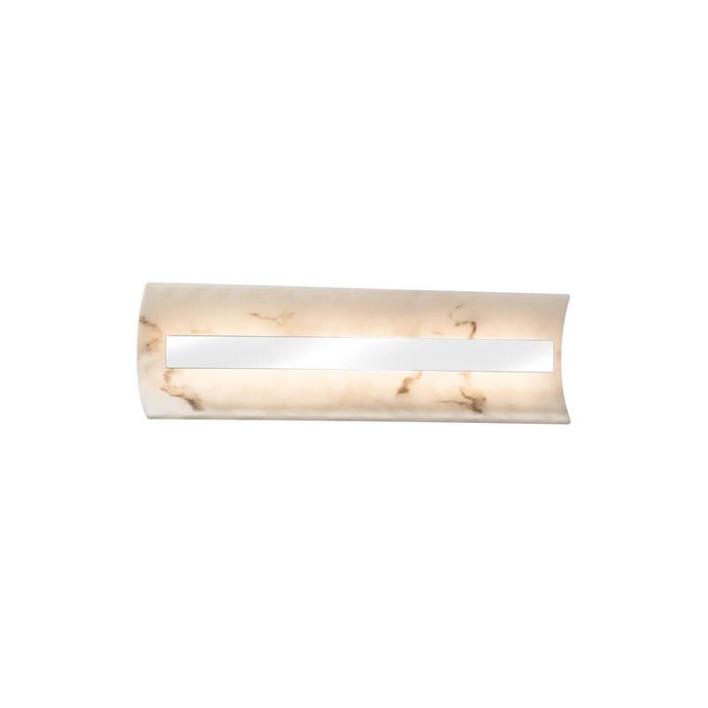 Justice Design LumenAria Contour 21-inch Polished Chrome ADA LED Wall/ Bath Bar, Faux Alabaster Shade - Polished Chrome