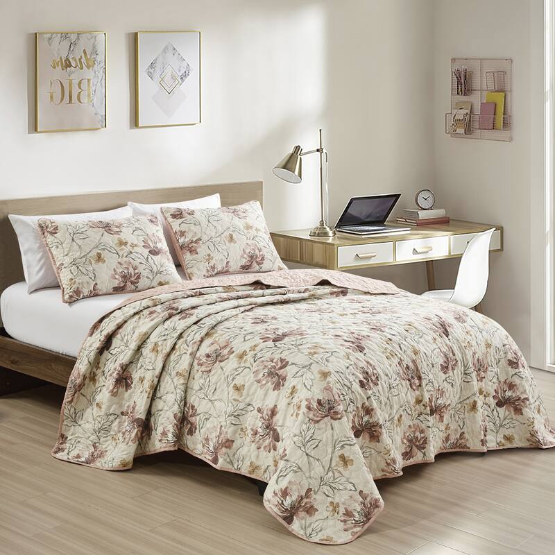 Shatex Bahamar 3 piece Lightweight Bedspread set,Oversized Reversible Quilt set,Bedding Comforter Set - King