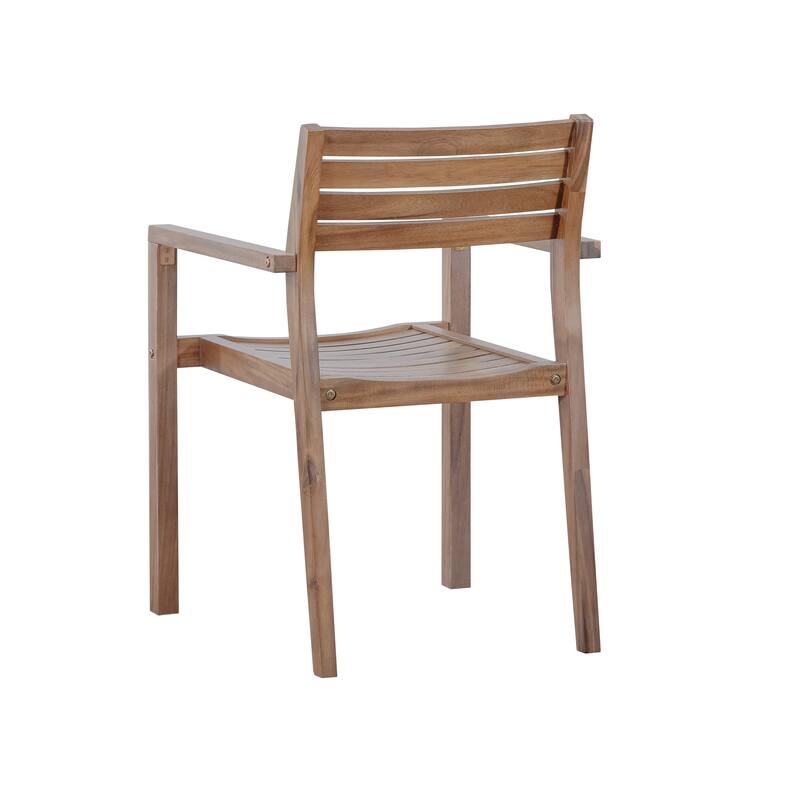 5-Piece Outdoor Dining Set with Acacia Wood Chairs and Round Table for Patios and Gardens