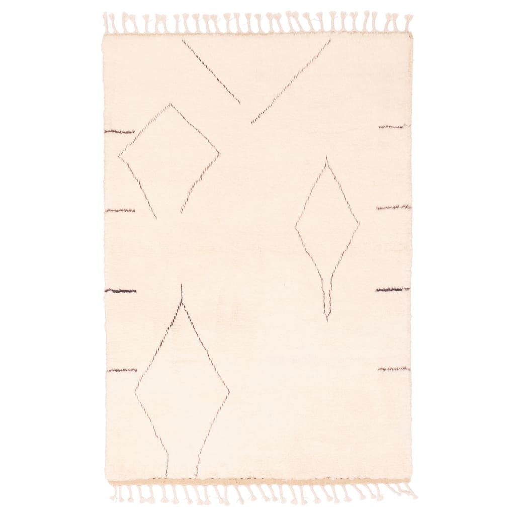 ECARPETGALLERY Hand-knotted Pak Finest Marrakesh Cream Wool Rug - 3'5 x 5'1