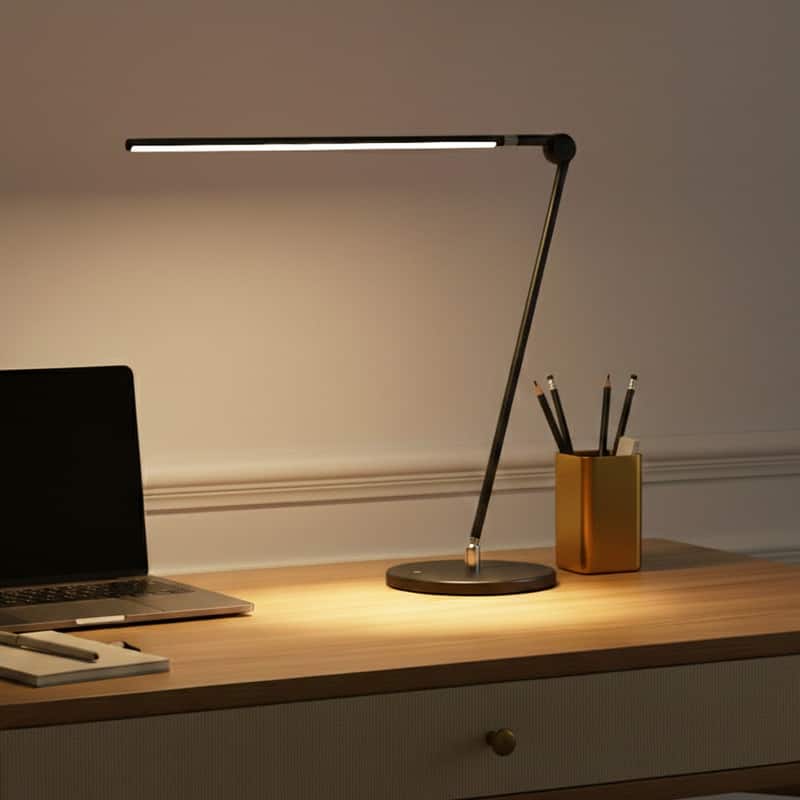 Brightech Libra 39 in. Classic Black Dimmable LED Industrial Desk Lamp with USB Port and Adjustable Lamp Head