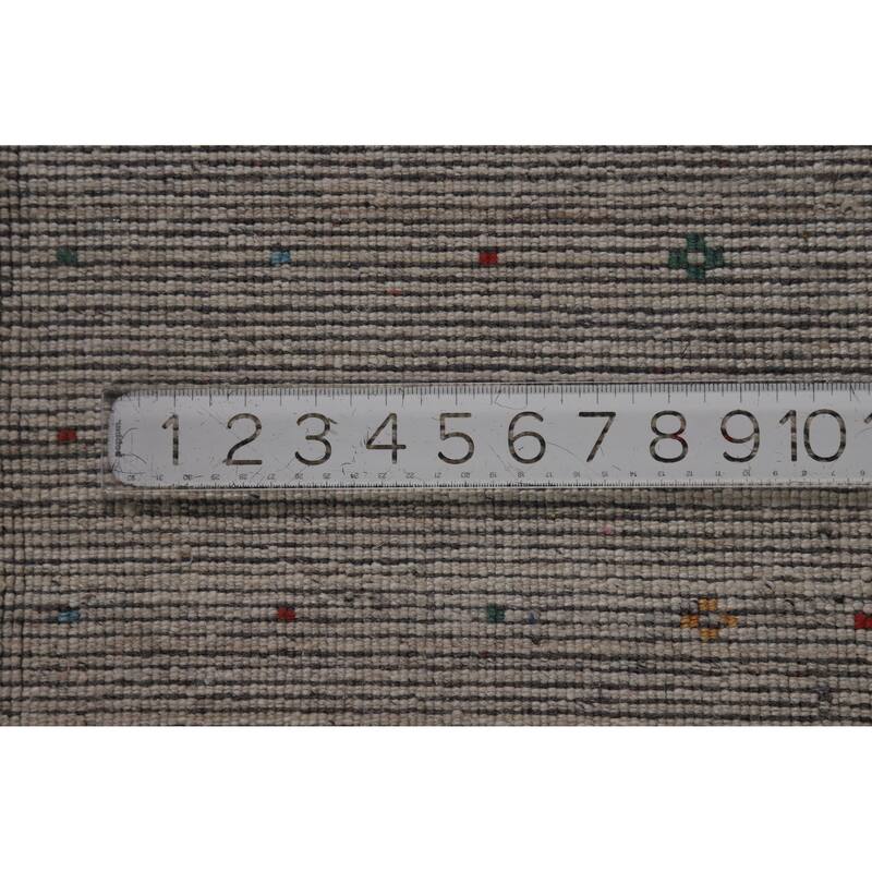 Hand Knotted Oriental 100% Wool Carpet Tribal Tribal Greys & Charcoal Gabbeh Area Rug - 10' 1'' X 8' 0''