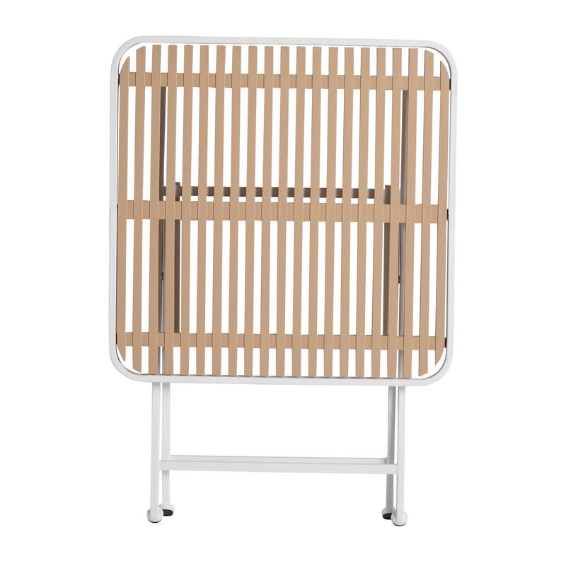 Modern folding square table - multi-functional table - polypropylene tabletop with metal legs