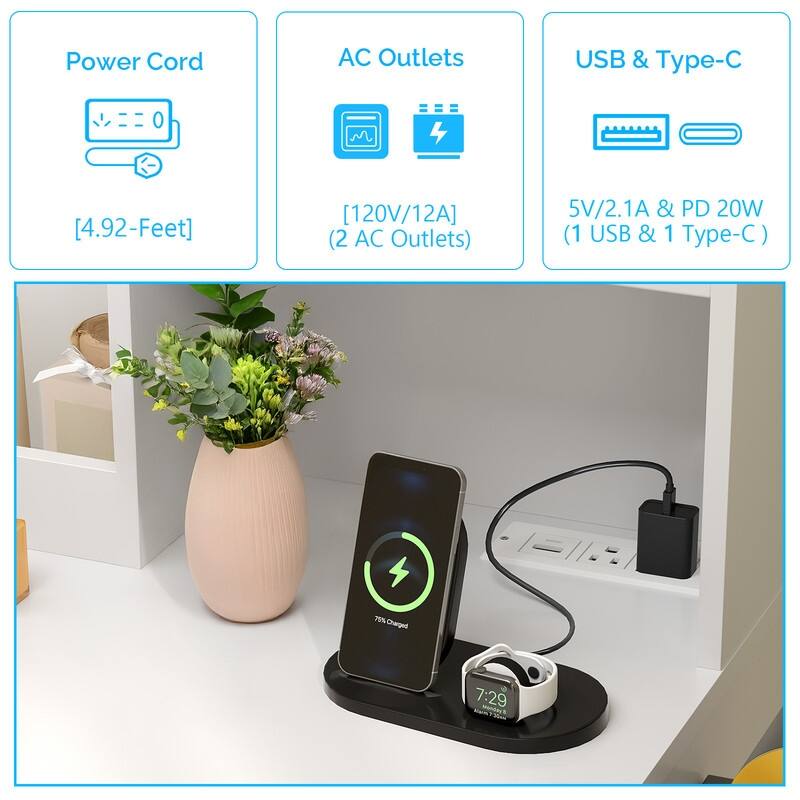 Particle Board Veneered White Bracket, White Iron Feet, 5-drawer 2-compartment 2-tier Rack Dressing Table - N/A