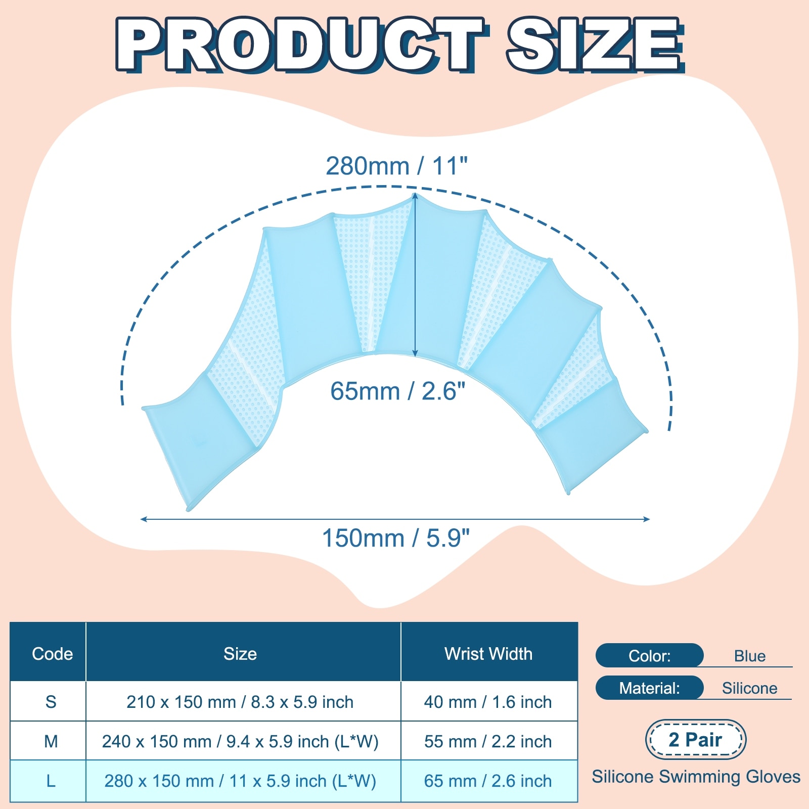 Silicone Swimming Gloves, Webbed Gloves for Swimming Half-Finger Frog Type Water Resistance Gear Swim Fins