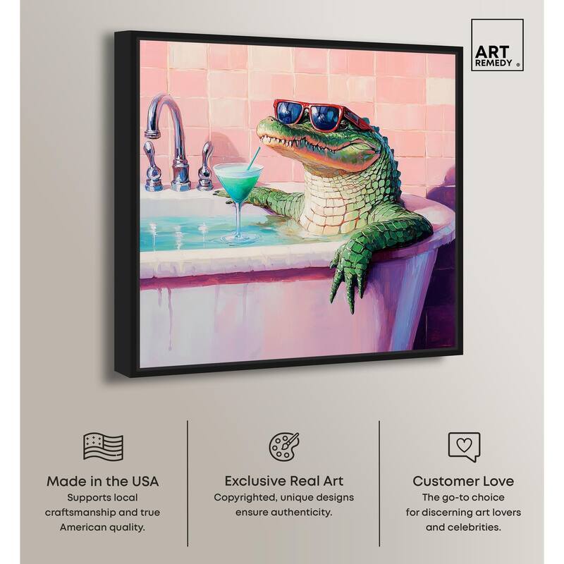Cocktail Croc II Canvas by Art Remedy