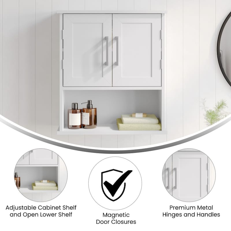Wall-Mounted Medicine Cabinet Bathroom Storage Organizer with Shelves