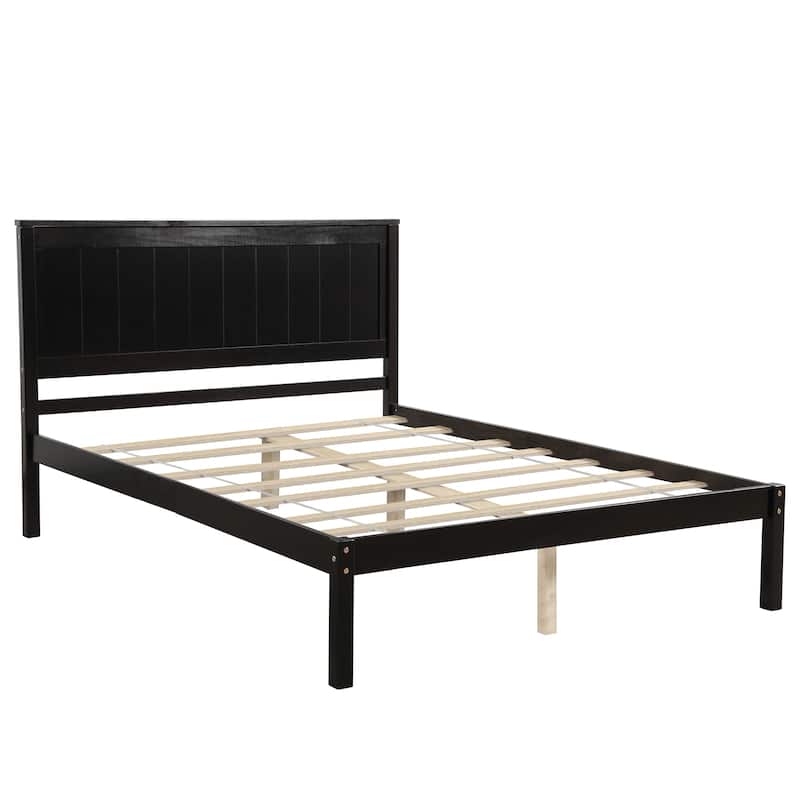 Platform Bed Frame with Headboard, Wood Slat Support - Queen,Full,Twin, No Box Spring Needed, Easy Assembly