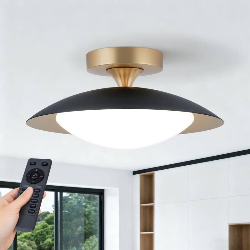 11.8'' Modern Metal 5CCT Integrated LED Semi Flush Mount Ceiling Light