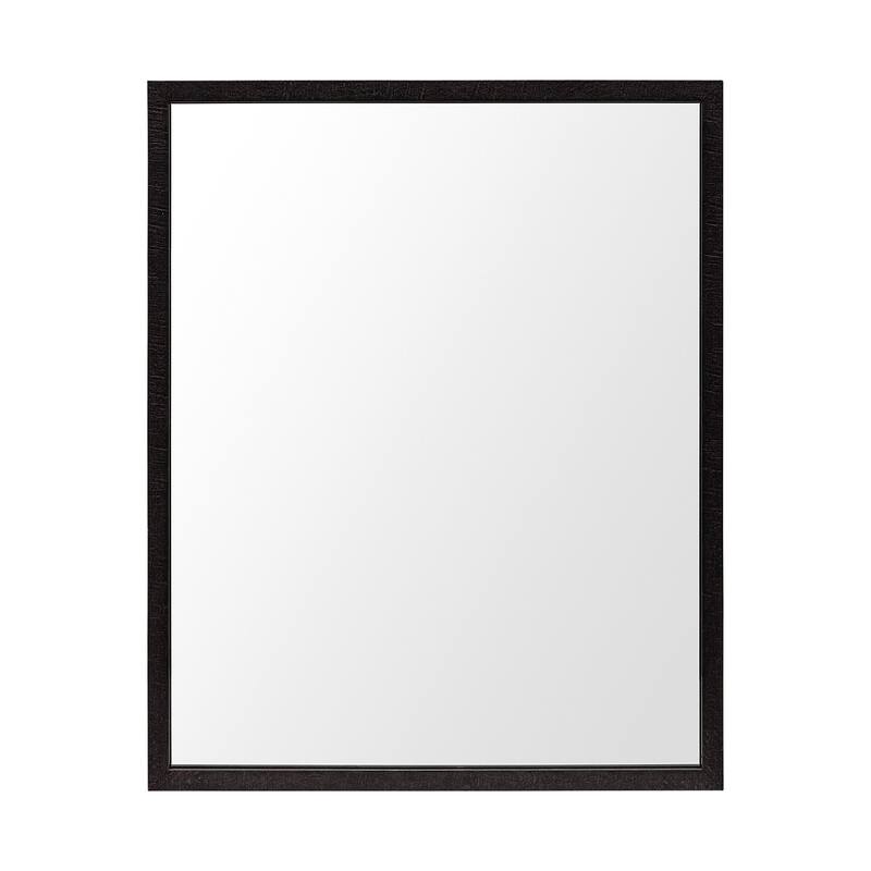 HomeRoots 32" Espresso Framed Bathroom Vanity Mirror - 25.50 in. x 31.50 in. x 1.75 in.