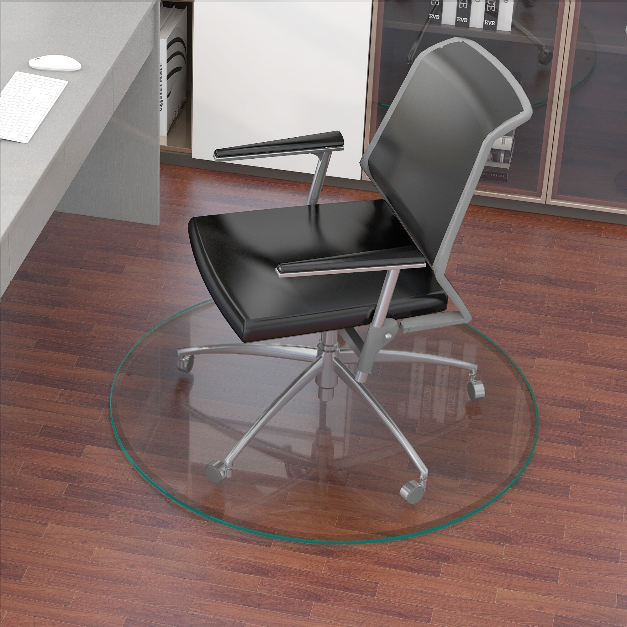 Glass Round Chair Floor Mat Home Office Protector Chair Mat