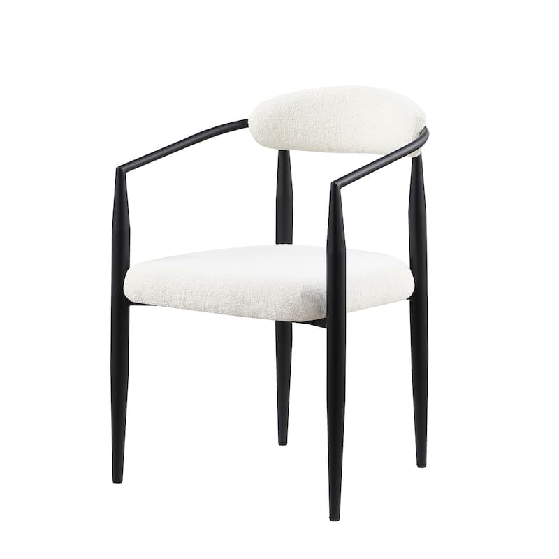 Set of 2 Mid-Century Modern Dining Chairs with Metal Legs