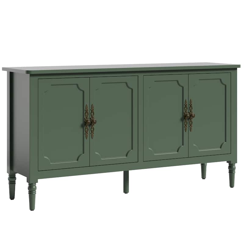 59" Accent Cabinet with 4 Doors – MDF Storage Cabinet, Adjustable Shelves, 200 lbs Top Capacity