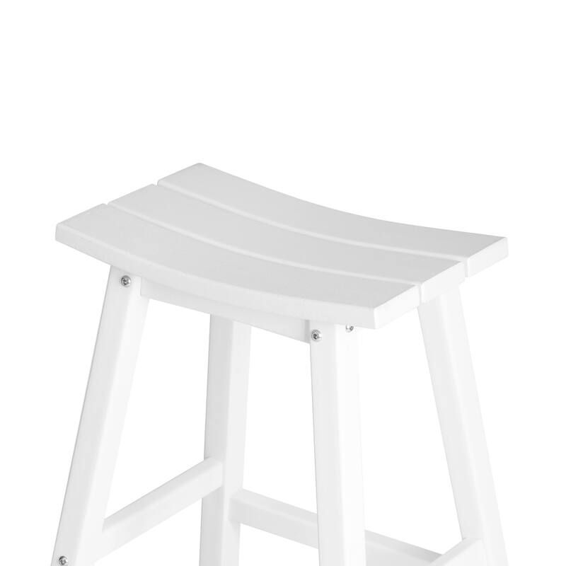 Laguna Hdpe All Weather Outdoor Patio 29" Saddle Seat Bar Stool (Set Of 3)