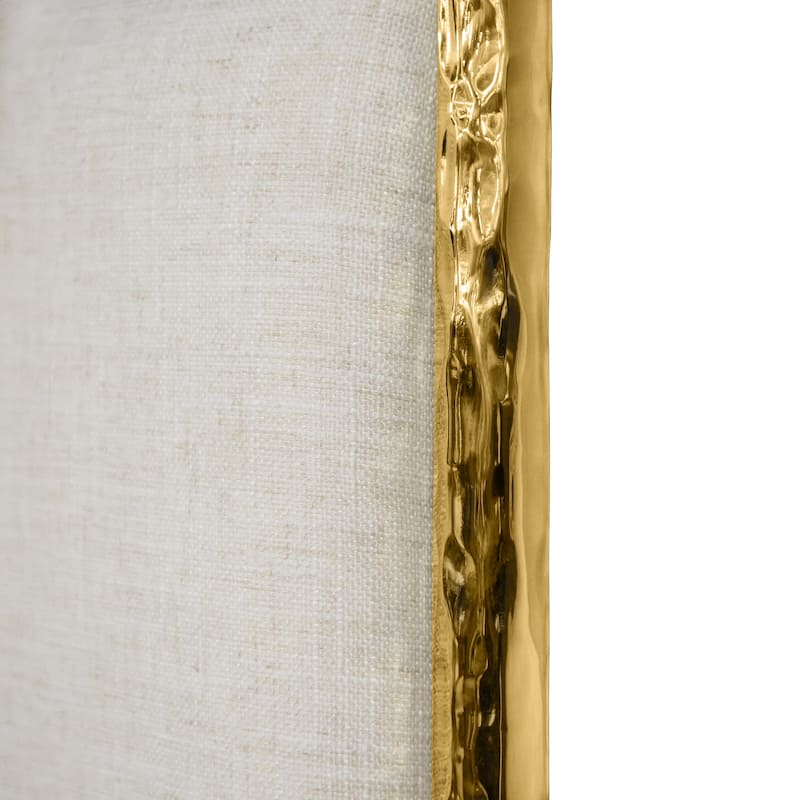 Furniture of America Zayen Modern 2-Piece Upholstered Queen Size Hammered Metal Platform Bedroom Set with Nightstand