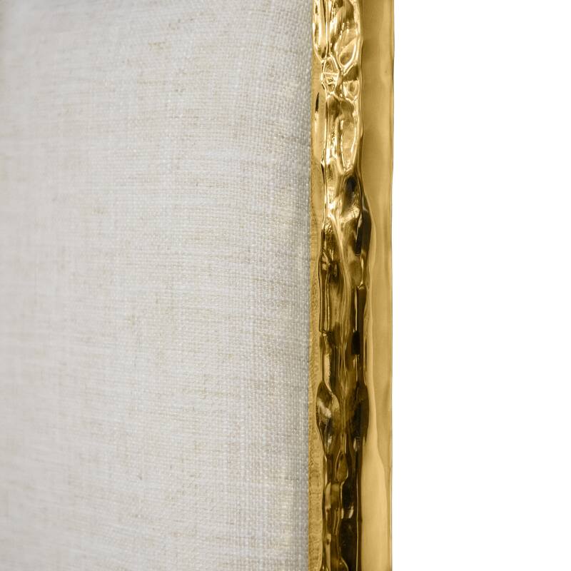 Furniture of America Zayen Modern 3-Piece Upholstered Queen Size Hammered Metal Platform Bedroom Set with Nightstand and Bench