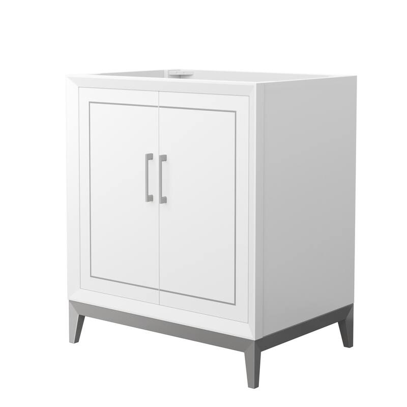 Wyndham Collection WCH515130S-CXSXX-MXX Marlena 30" Single Free - White / Brushed Nickel Hardware