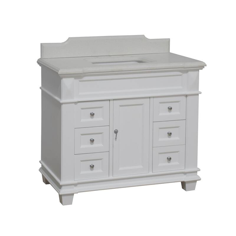 KitchenBathCollection Elizabeth 42" Bathroom Vanity with Quartz Top