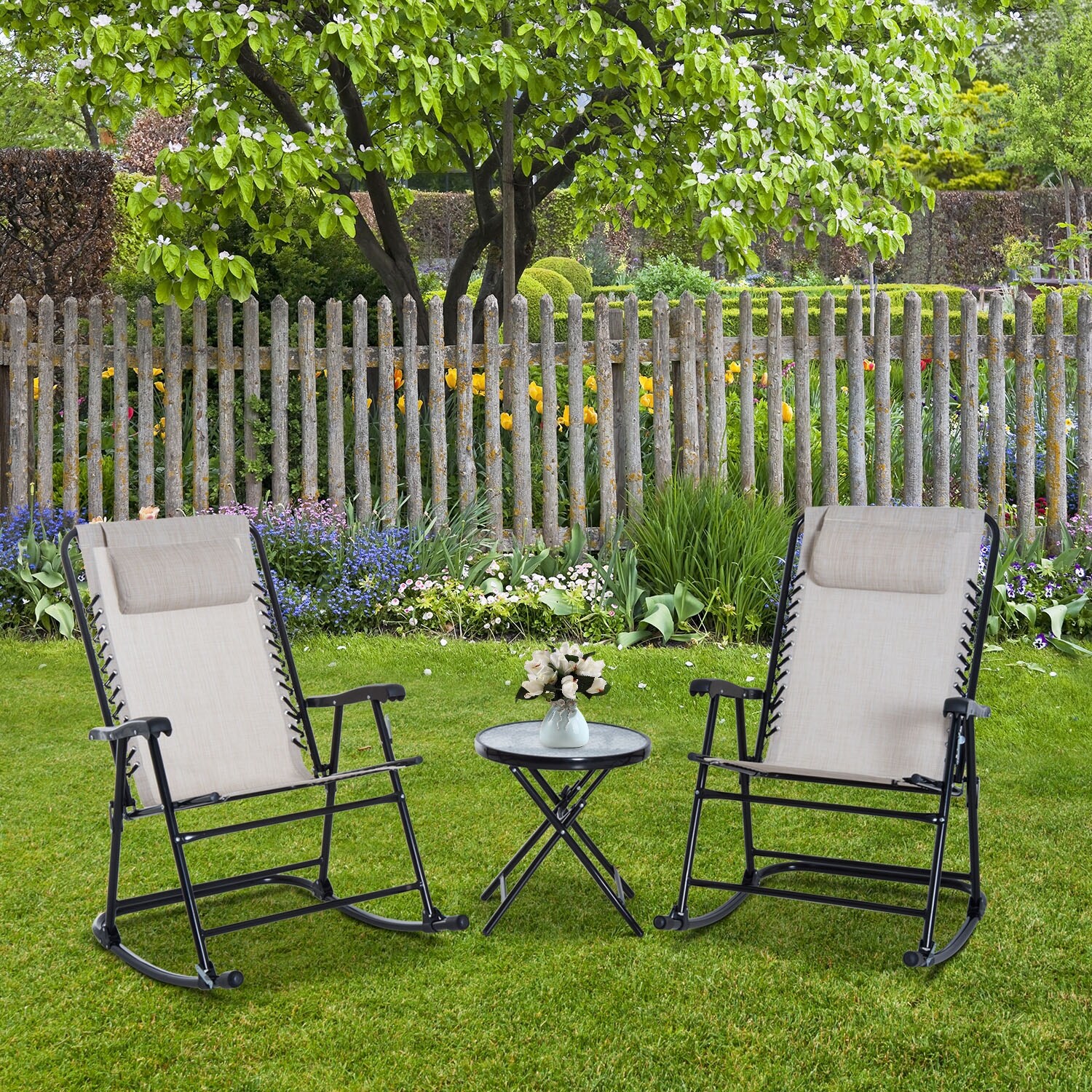 Outsunny folding rocking chair store