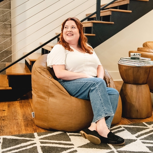 Vegan leather sale bean bag chair