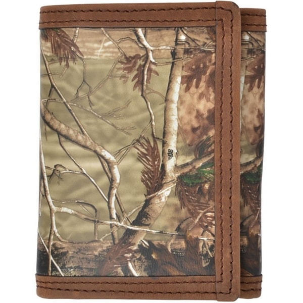 Badger Western Wallet Mens Leather Trifold Realtree Brown - One size